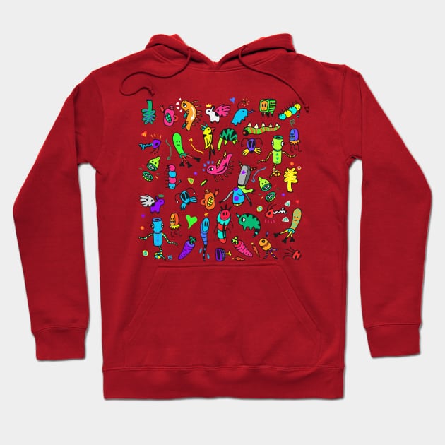 Creature Doodles Hoodie by Gunes Ozcan